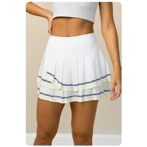 Lucky In Love Skort Pleated Tennis Pickleball Aztec Trim Womens Size M 8-10